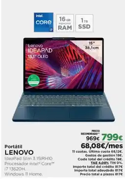 El Corte Inglés LENOVO Portátil oferta