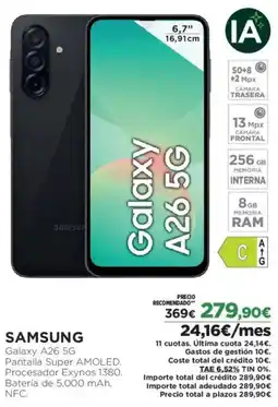 El Corte Inglés SAMSUNG Galaxy A26 5G oferta