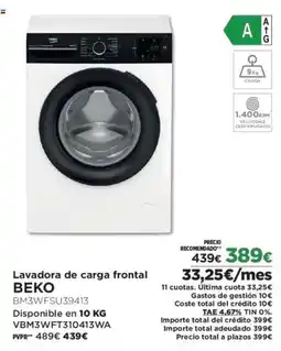 El Corte Inglés BEKO Lavadora de carga frontal oferta