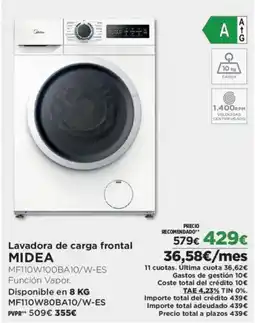 El Corte Inglés MIDEA Lavadora de carga frontal oferta