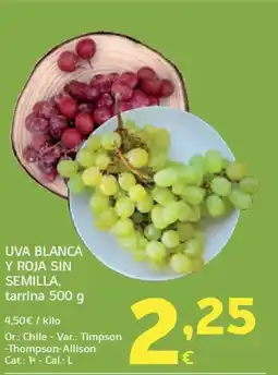 HiperDino Uva blanca y roja sin semilla oferta