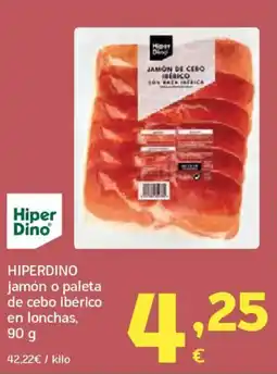 HiperDino HIPERDINO jamón o paleta de cebo ibérico en lonchas, oferta