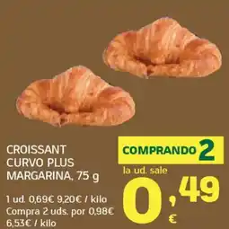 HiperDino Croissant curvo plus margarina oferta