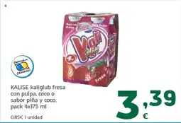 HiperDino KALISE kaliglub fresa con pulpa, coco o sabor piña y coco oferta