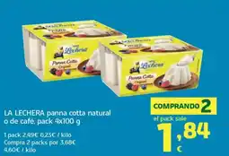 HiperDino LA LECHERA panna cotta natural o de café oferta