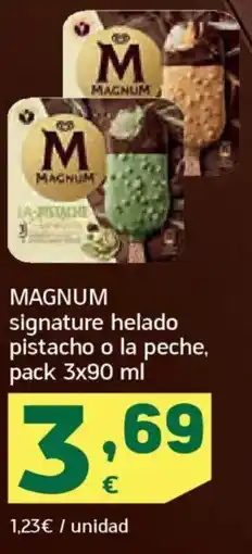 HiperDino MAGNUM signature helado pistacho o la peche oferta