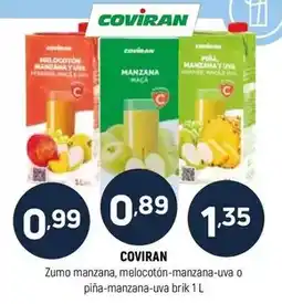 Coviran Coviran - zumo manzana, melocoton-manzana-uva o pina-manzana-uva oferta