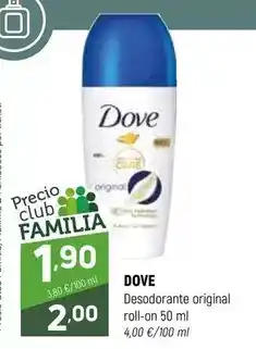Coviran Dove - desodorante original roll-on oferta
