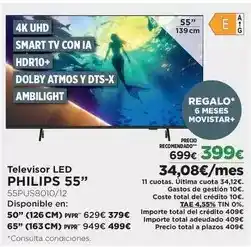 El Corte Inglés Philips - televisor led 55 oferta