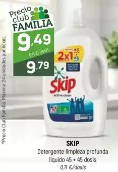 Coviran Skip - detergente limpieza profunda liquido 45+ dosis oferta