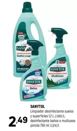 Coviran Sanytol - limpiador desinfectante suelos y superficies 12 l oferta
