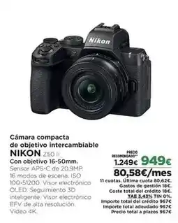 El Corte Inglés Nikon - cámara compacta de objetivo intercambiable oferta