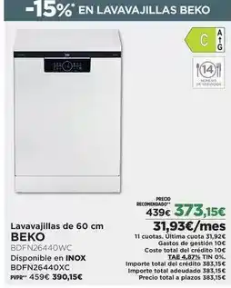 El Corte Inglés Beko - lavavajillas de 60 cm oferta