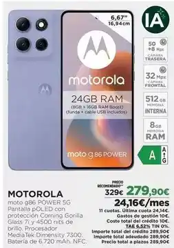 El Corte Inglés Motorola - moto g86 power oferta