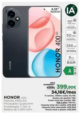 El Corte Inglés Honor - pantalla amoled oferta