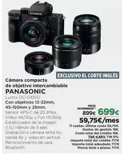 El Corte Inglés Panasonic - cámara compacta de objetivo interactiva oferta