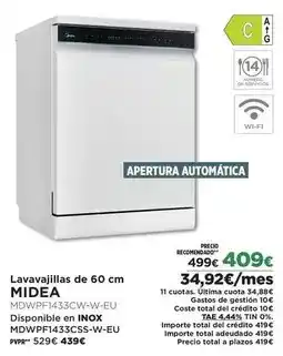 El Corte Inglés Midea - lavavajillas de 60 cm oferta