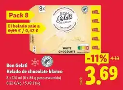 Lidl Helado de chocolate blanco oferta