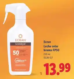 Lidl Ecran - leche solar bruma oferta