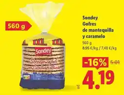Lidl Sondey - goffres de mantequilla y caramelo oferta