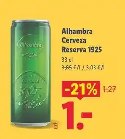 Lidl Alhambra - cerveza reserva 1925 oferta