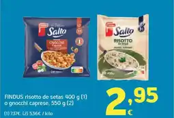 HiperDino FINDUS risotto de setas o gnocchi caprese oferta