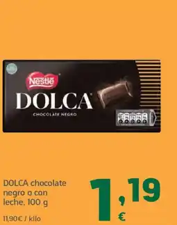 HiperDino DOLCA chocolate negro o con leche oferta