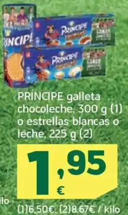HiperDino PRÍNCIPE galleta chocoleche o estrellas blancas o leche oferta