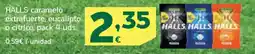 HiperDino HALLS caramelo extrafuerte, eucalipto o cítrico oferta