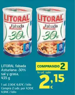 HiperDino LITORAL fabada Asturiana -30% sal y grasa oferta