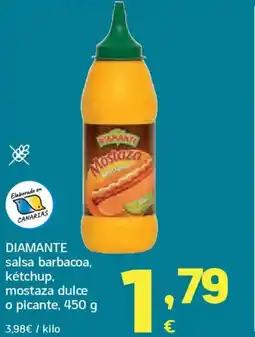 HiperDino DIAMANTE salsa barbacoa, kétchup, mostaza dulce o picante oferta
