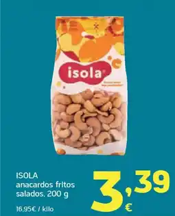 HiperDino ISOLA anacardos fritos salados oferta