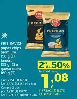 HiperDino FRIT RAVICH papas chips premium jamón o queso cabra oferta