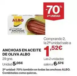 Hipercor Albo - anchoas en aceite de oliva oferta