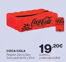 Hipercor Coca-cola - regular, zero o zero zero oferta