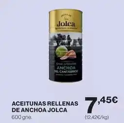 Hipercor Jolca - aceitunas rellenas de anchoa oferta