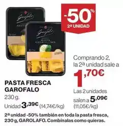 Hipercor Garofalo - pasta fresca oferta