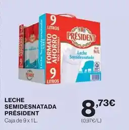 Hipercor Président - leche semidesnatada oferta
