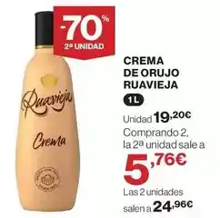 Hipercor Ruavieja - crema de orujo oferta