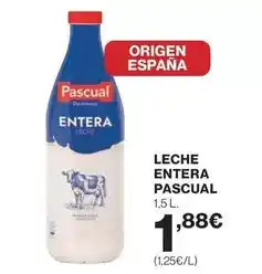 Hipercor Pascual - leche entera oferta