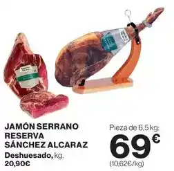 Hipercor Sánchez alcaraz - jamón serrano reserva oferta