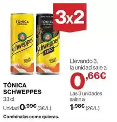 Hipercor Schweppes - tonica oferta