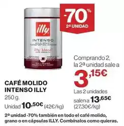 Hipercor Illy - cafe molido intenso oferta