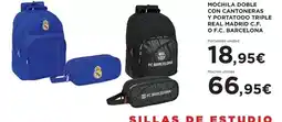 Hipercor Real madrid - mochila doble con canónera y portatodo triple real-narcilon oferta