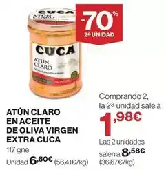 Hipercor Cuca - atun claro en aceite de oliva virgen extra oferta