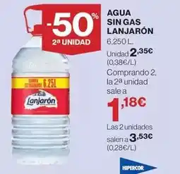 Hipercor Lanjarón - agua sin gas oferta