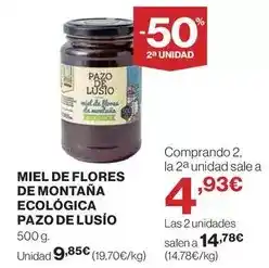 Hipercor Pazo de usía - miel de flores de montana ecológica oferta