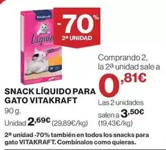 Hipercor Vitakraft - snack liquido para gato oferta
