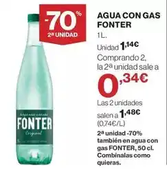 Hipercor Fonter - agua con gas oferta