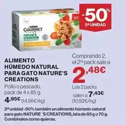 Hipercor Purina - alimento humedo natural para gato nature's creations oferta